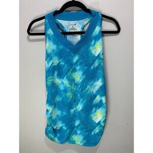 Exertek Womens Petite S Blue & Yellow Racerback Tank Top